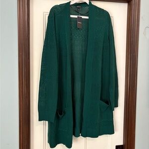 Torrid Deep Green Open-Front Cardigan